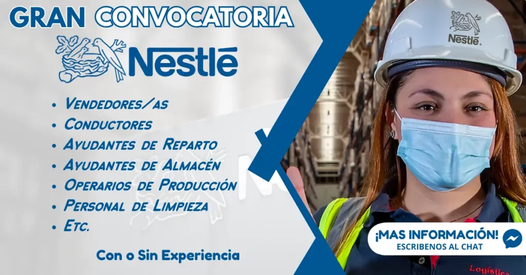 NESTLE Nuevas Vacantes Abiertas